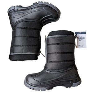 Oshkosh B'gosh Kids Boys Splash Rain Boot ETHAN Duck Boot Zipper Black/G…